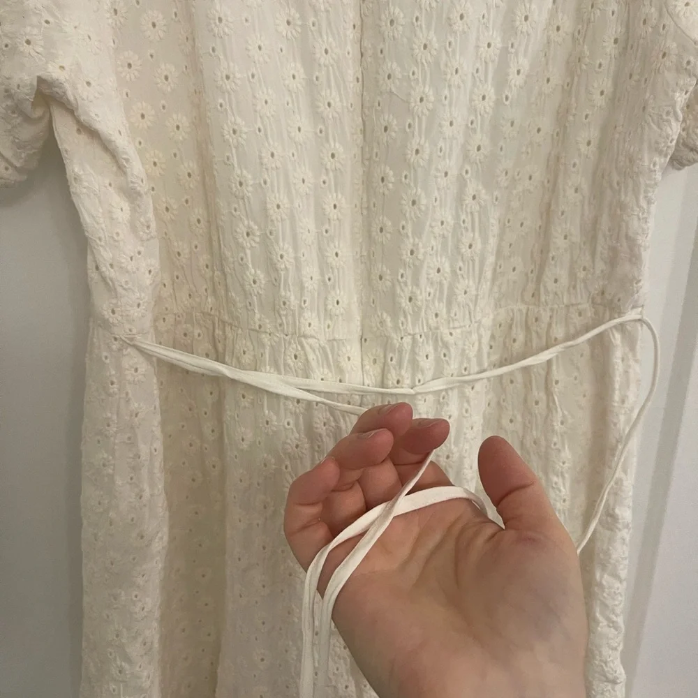 Madewell Cottagecore Boho White Classic Eyelet Kids Dress‎